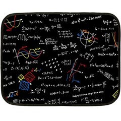 Black Background Text Overlay  Mathematics Formula Double Sided Fleece Blanket (mini)  by danenraven