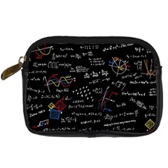 Black Background Text Overlay  Mathematics Formula Digital Camera Leather Case by danenraven