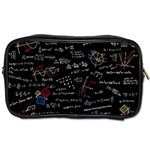 Black Background Text Overlay  Mathematics Formula Toiletries Bag (One Side) Front