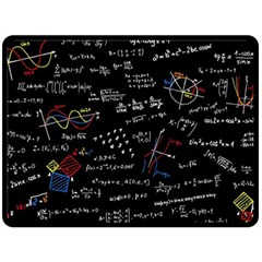 Black Background Text Overlay  Mathematics Formula Fleece Blanket (large)  by danenraven