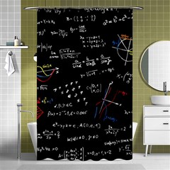 Black Background Text Overlay  Mathematics Formula Shower Curtain 48  X 72  (small)  by danenraven