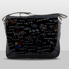 Black Background Text Overlay  Mathematics Formula Messenger Bag by danenraven