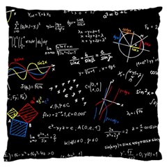 Black Background Text Overlay  Mathematics Formula Large Cushion Case (one Side) by danenraven