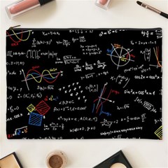 Black Background Text Overlay  Mathematics Formula Cosmetic Bag (xxxl) by danenraven