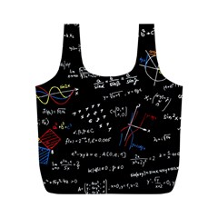 Black Background Text Overlay  Mathematics Formula Full Print Recycle Bag (m) by danenraven