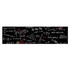 Black Background Text Overlay  Mathematics Formula Oblong Satin Scarf (16  X 60 ) by danenraven