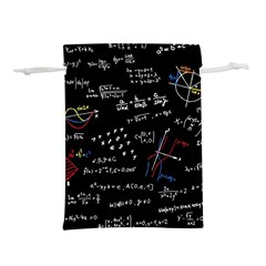 Black Background Text Overlay  Mathematics Formula Lightweight Drawstring Pouch (l) by danenraven