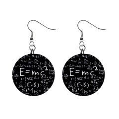 Science Einstein Formula Mathematics Physics Mini Button Earrings by danenraven