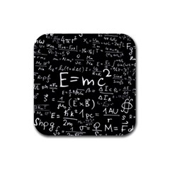 Science Einstein Formula Mathematics Physics Rubber Square Coaster (4 Pack) by danenraven