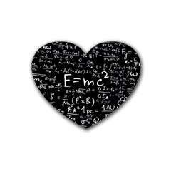 Science Einstein Formula Mathematics Physics Rubber Coaster (heart) by danenraven