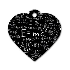 Science Einstein Formula Mathematics Physics Dog Tag Heart (two Sides) by danenraven