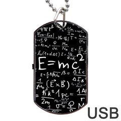 Science Einstein Formula Mathematics Physics Dog Tag Usb Flash (one Side) by danenraven