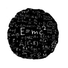 Science Einstein Formula Mathematics Physics Standard 15  Premium Flano Round Cushions by danenraven