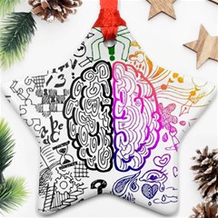 Anatomy Brain Head Medical Psychedelic  Skull Ornament (star) by danenraven