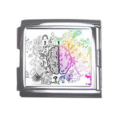 Anatomy Brain Head Medical Psychedelic  Skull Mega Link Italian Charm (18mm)