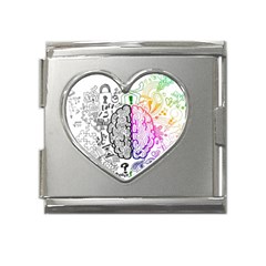 Anatomy Brain Head Medical Psychedelic  Skull Mega Link Heart Italian Charm (18mm) by danenraven