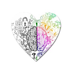 Anatomy Brain Head Medical Psychedelic  Skull Heart Magnet by danenraven