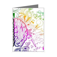 Anatomy Brain Head Medical Psychedelic  Skull Mini Greeting Card by danenraven