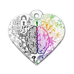 Anatomy Brain Head Medical Psychedelic  Skull Dog Tag Heart (one Side) by danenraven