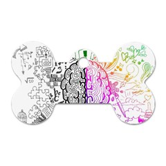 Anatomy Brain Head Medical Psychedelic  Skull Dog Tag Bone (one Side) by danenraven