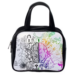 Anatomy Brain Head Medical Psychedelic  Skull Classic Handbag (one Side) by danenraven