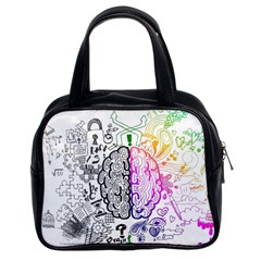 Anatomy Brain Head Medical Psychedelic  Skull Classic Handbag (two Sides) by danenraven