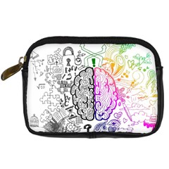 Anatomy Brain Head Medical Psychedelic  Skull Digital Camera Leather Case by danenraven