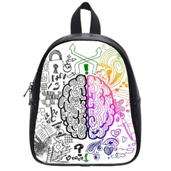 Anatomy Brain Head Medical Psychedelic  Skull School Bag (small) by danenraven