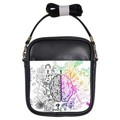 Anatomy Brain Head Medical Psychedelic  Skull Girls Sling Bag by danenraven