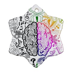 Anatomy Brain Head Medical Psychedelic  Skull Snowflake Ornament (two Sides) by danenraven