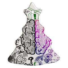 Anatomy Brain Head Medical Psychedelic  Skull Christmas Tree Ornament (two Sides) by danenraven