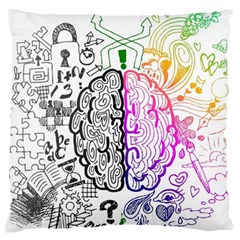 Anatomy Brain Head Medical Psychedelic  Skull Large Cushion Case (one Side) by danenraven