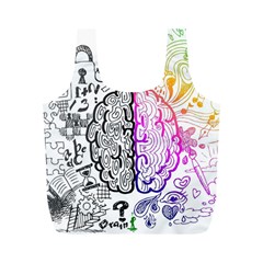 Anatomy Brain Head Medical Psychedelic  Skull Full Print Recycle Bag (m) by danenraven