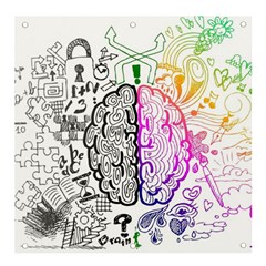 Anatomy Brain Head Medical Psychedelic  Skull Banner And Sign 4  X 4  by danenraven