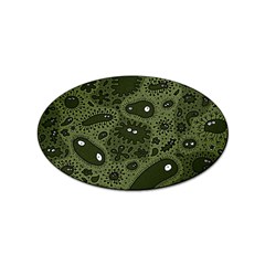 Green Bacteria Digital Wallpaper Eyes Look Biology Pattern Sticker (oval) by danenraven