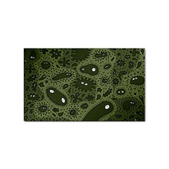 Green Bacteria Digital Wallpaper Eyes Look Biology Pattern Sticker (rectangular) by danenraven