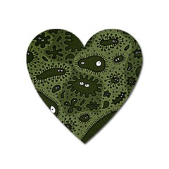 Green Bacteria Digital Wallpaper Eyes Look Biology Pattern Heart Magnet by danenraven