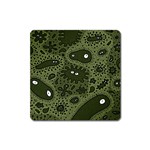 Green Bacteria Digital Wallpaper Eyes Look Biology Pattern Square Magnet Front