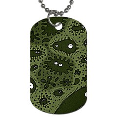 Green Bacteria Digital Wallpaper Eyes Look Biology Pattern Dog Tag (two Sides) by danenraven