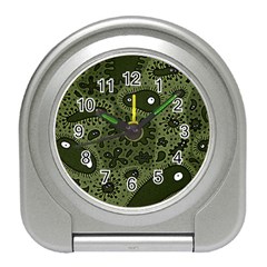 Green Bacteria Digital Wallpaper Eyes Look Biology Pattern Travel Alarm Clock by danenraven