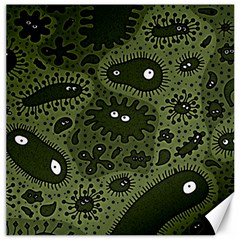 Green Bacteria Digital Wallpaper Eyes Look Biology Pattern Canvas 12  X 12  by danenraven