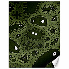 Green Bacteria Digital Wallpaper Eyes Look Biology Pattern Canvas 18  X 24  by danenraven