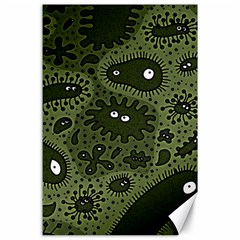 Green Bacteria Digital Wallpaper Eyes Look Biology Pattern Canvas 24  X 36  by danenraven