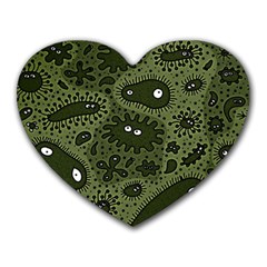 Green Bacteria Digital Wallpaper Eyes Look Biology Pattern Heart Mousepad by danenraven