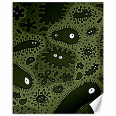 Green Bacteria Digital Wallpaper Eyes Look Biology Pattern Canvas 11  X 14  by danenraven