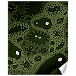 Green Bacteria Digital Wallpaper Eyes Look Biology Pattern Canvas 11  x 14  10.95 x13.48  Canvas - 1