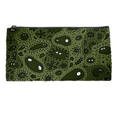 Green Bacteria Digital Wallpaper Eyes Look Biology Pattern Pencil Case by danenraven