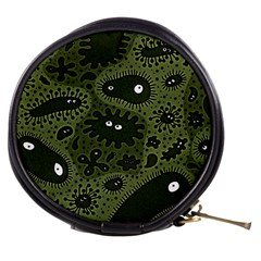 Green Bacteria Digital Wallpaper Eyes Look Biology Pattern Mini Makeup Bag by danenraven