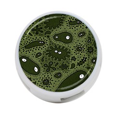 Green Bacteria Digital Wallpaper Eyes Look Biology Pattern 4-port Usb Hub (one Side) by danenraven