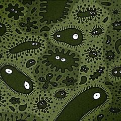 Green Bacteria Digital Wallpaper Eyes Look Biology Pattern Play Mat (rectangle)